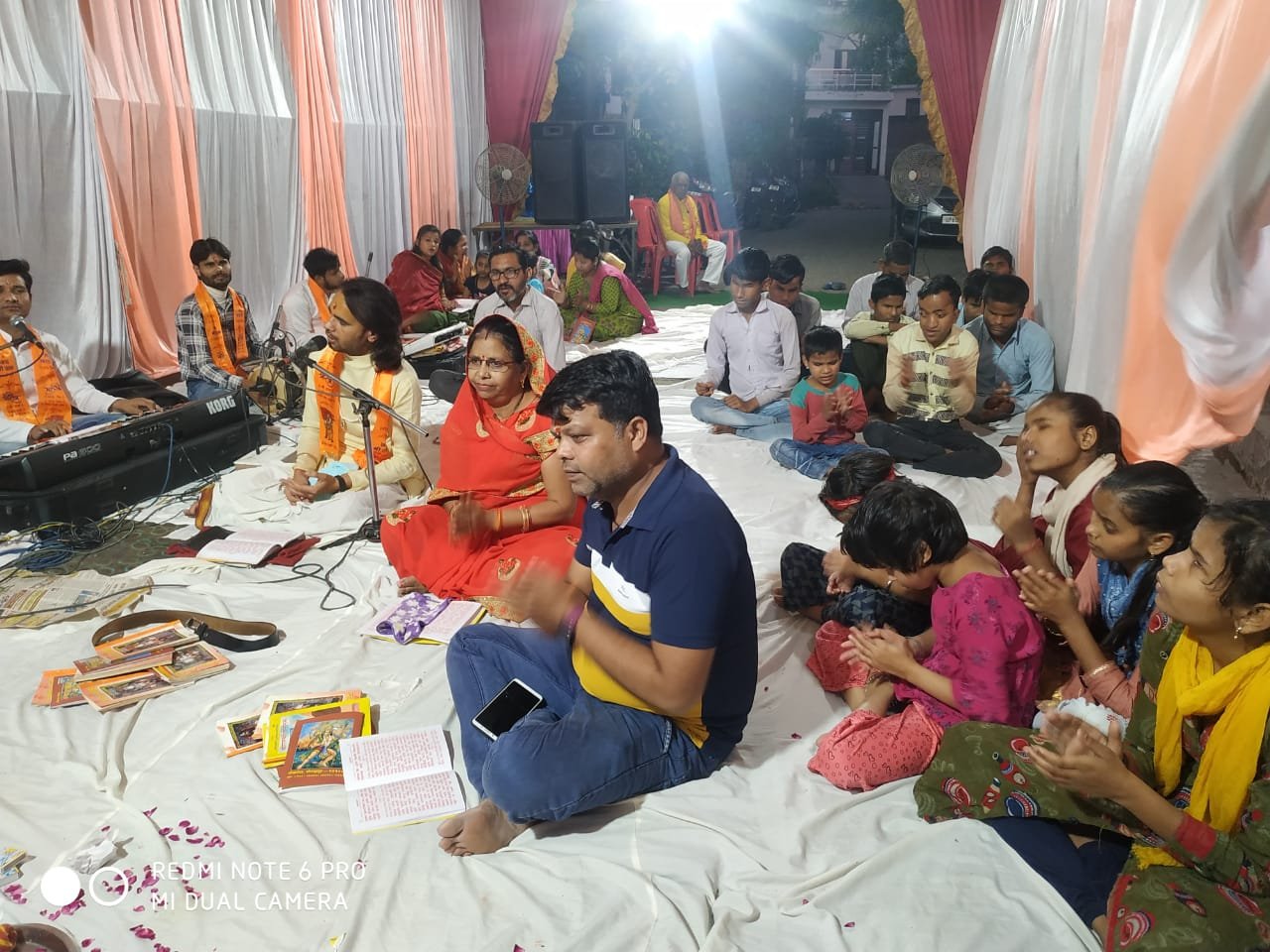 Hanuman Chalisa recitation in the school courtyard!" 🪔